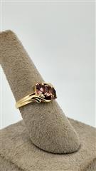 Synthetic Pink Tourmaline Lady's Stone & Diamond Ring 2 Diamonds .10 Carat T.W.